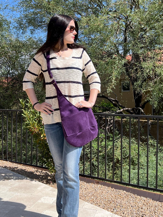 Crossbody Corduroy Hobo Bag