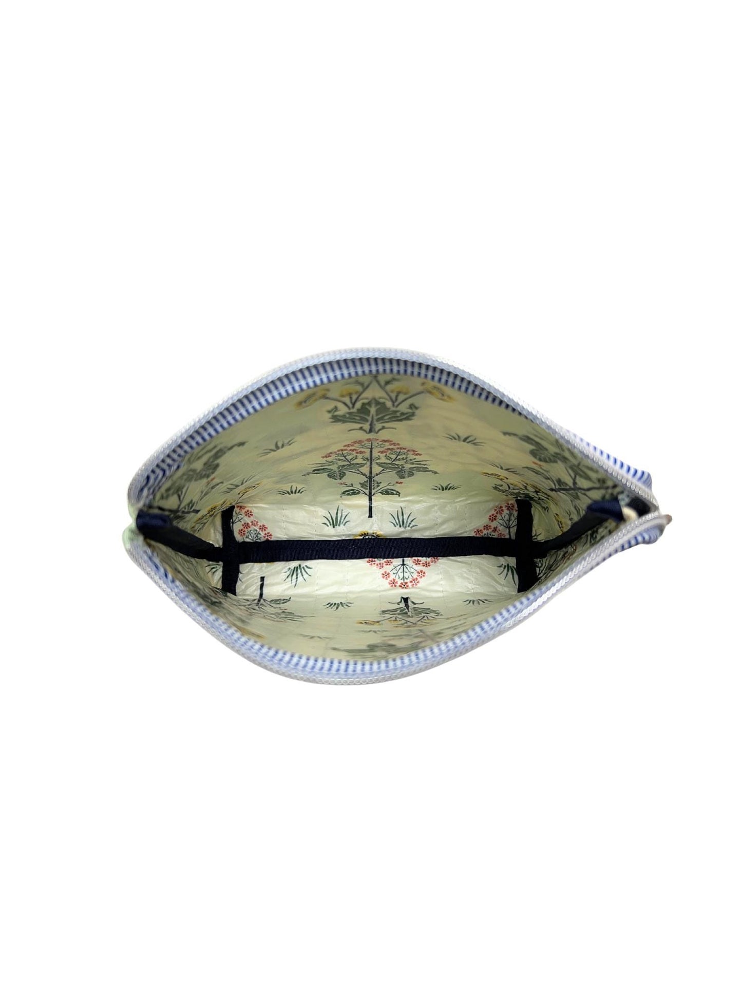 Sage Green Bird Floral Zipper Pouch | Handmade Makeup Bag | Botanical Bird Cosmetic Bag | Be•Spoken Handmade