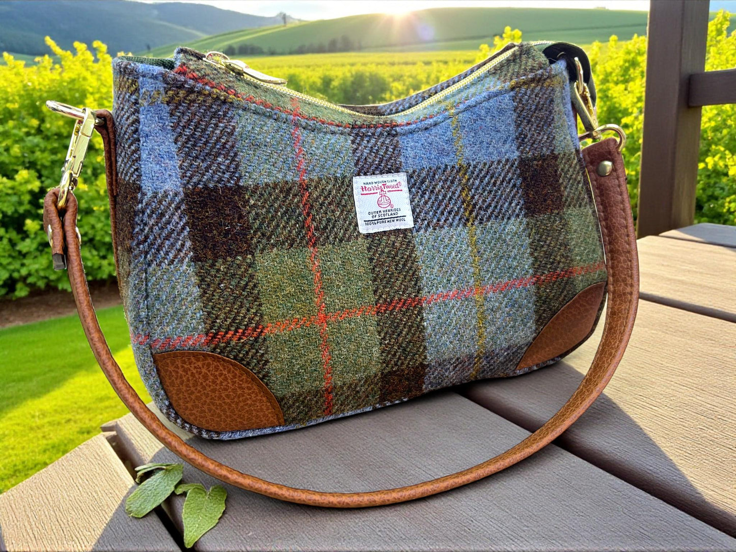 Harris Tweed Shoulder Bag with Detachable Strap Handbag Fall Fashion Gifts