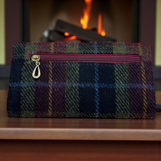 Trifold Harris Tweed Wallet with Magnetic Closure