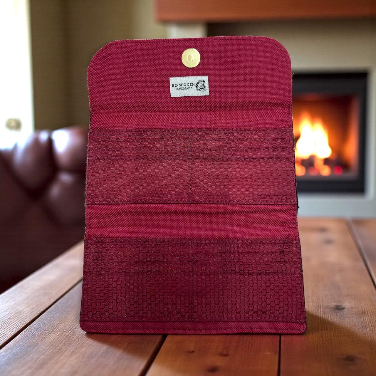 Trifold Harris Tweed Wallet with Magnetic Closure