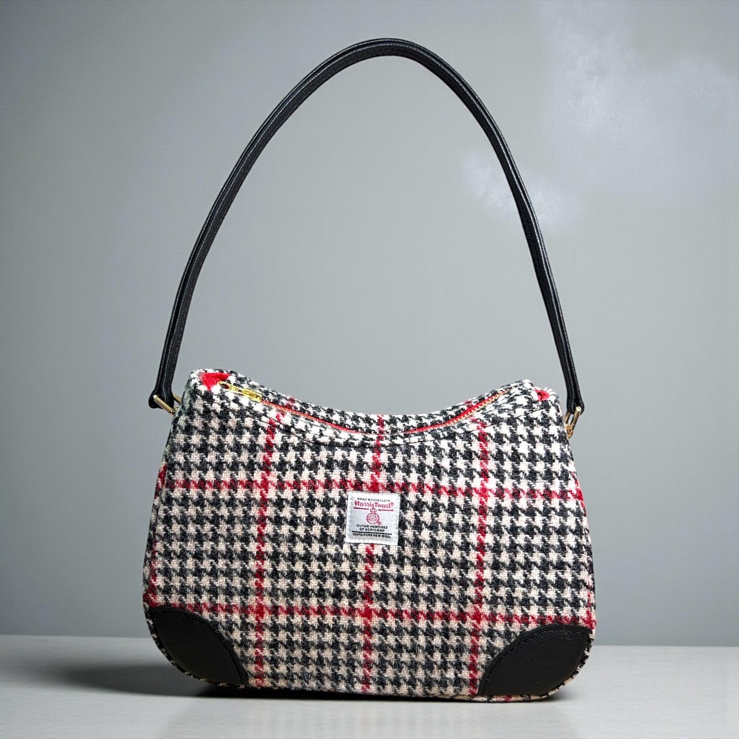 Harris Tweed Shoulder Bag with Leather Strap Handbag Fall Fashion Gifts