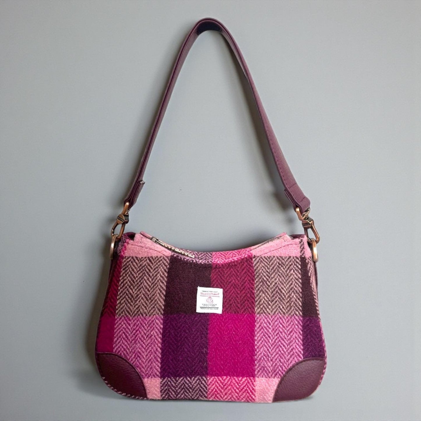 Harris Tweed Shoulder Bag: Faux Leather Strap Purse