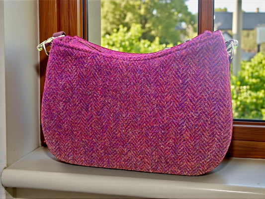 Harris Tweed Shoulder Bag: Faux Leather Strap Purse