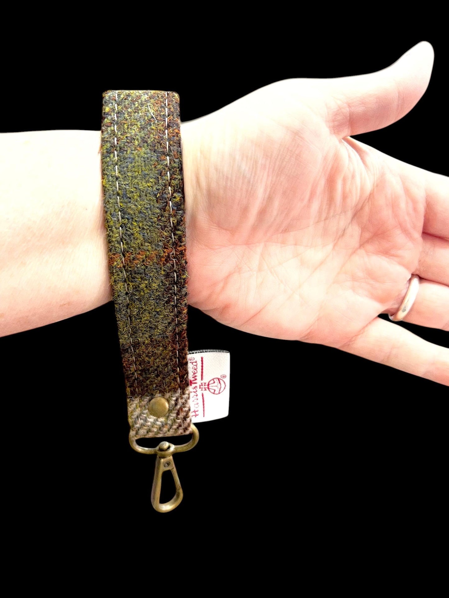 Harris Tweed Key Fob, Brown Olive Beige