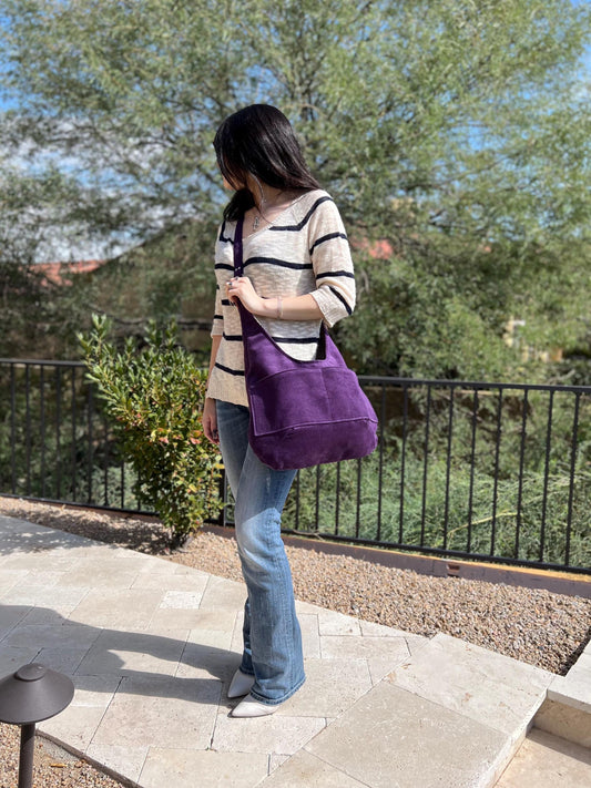 Crossbody Corduroy Hobo Bag