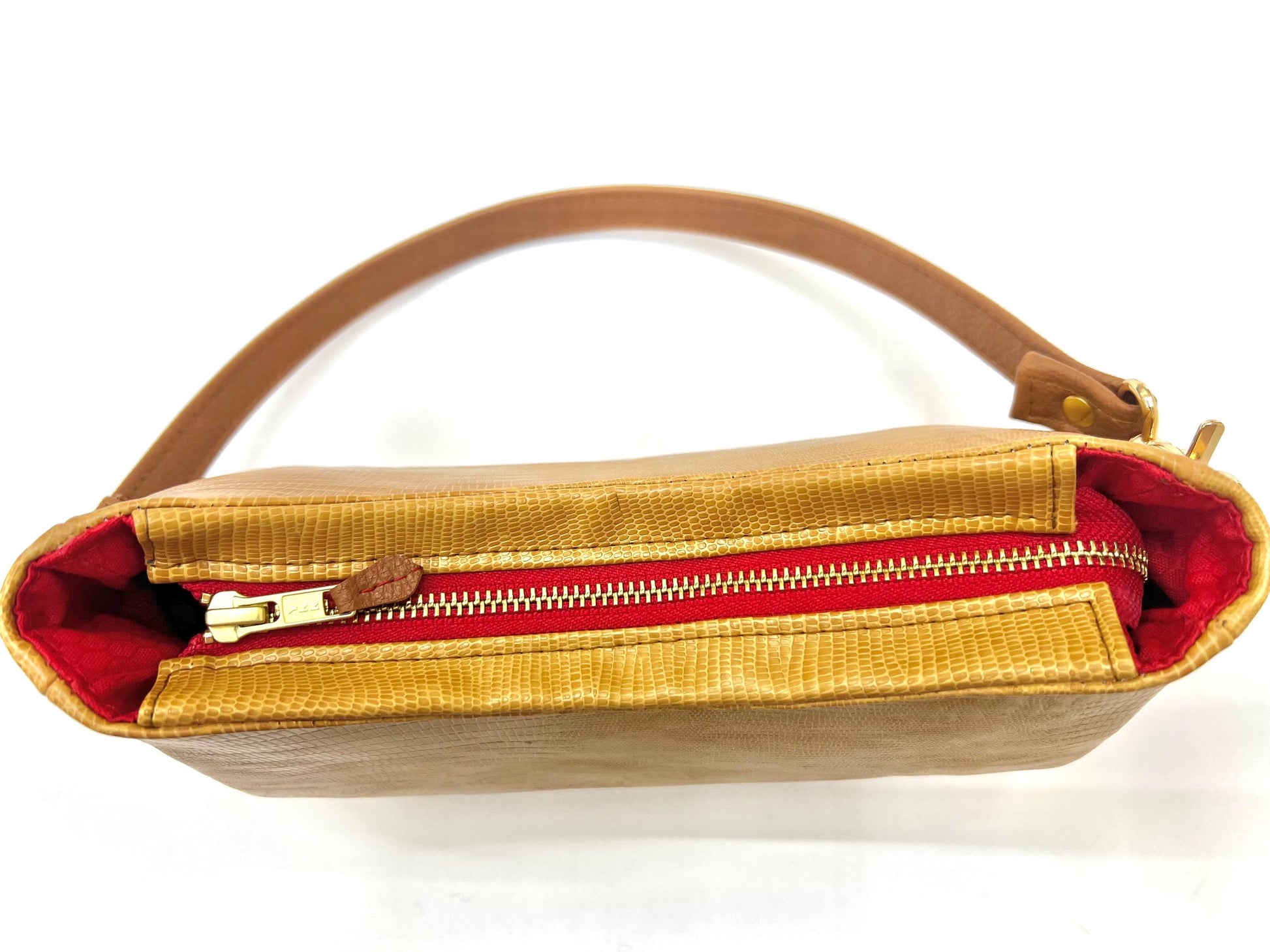 Small Modern Neutral Shoulder Bag, Camel Lizard Faux Leather Purse, Structured Sleek Minimalist Handbag, Quality Artisan Handmade Pocketbook