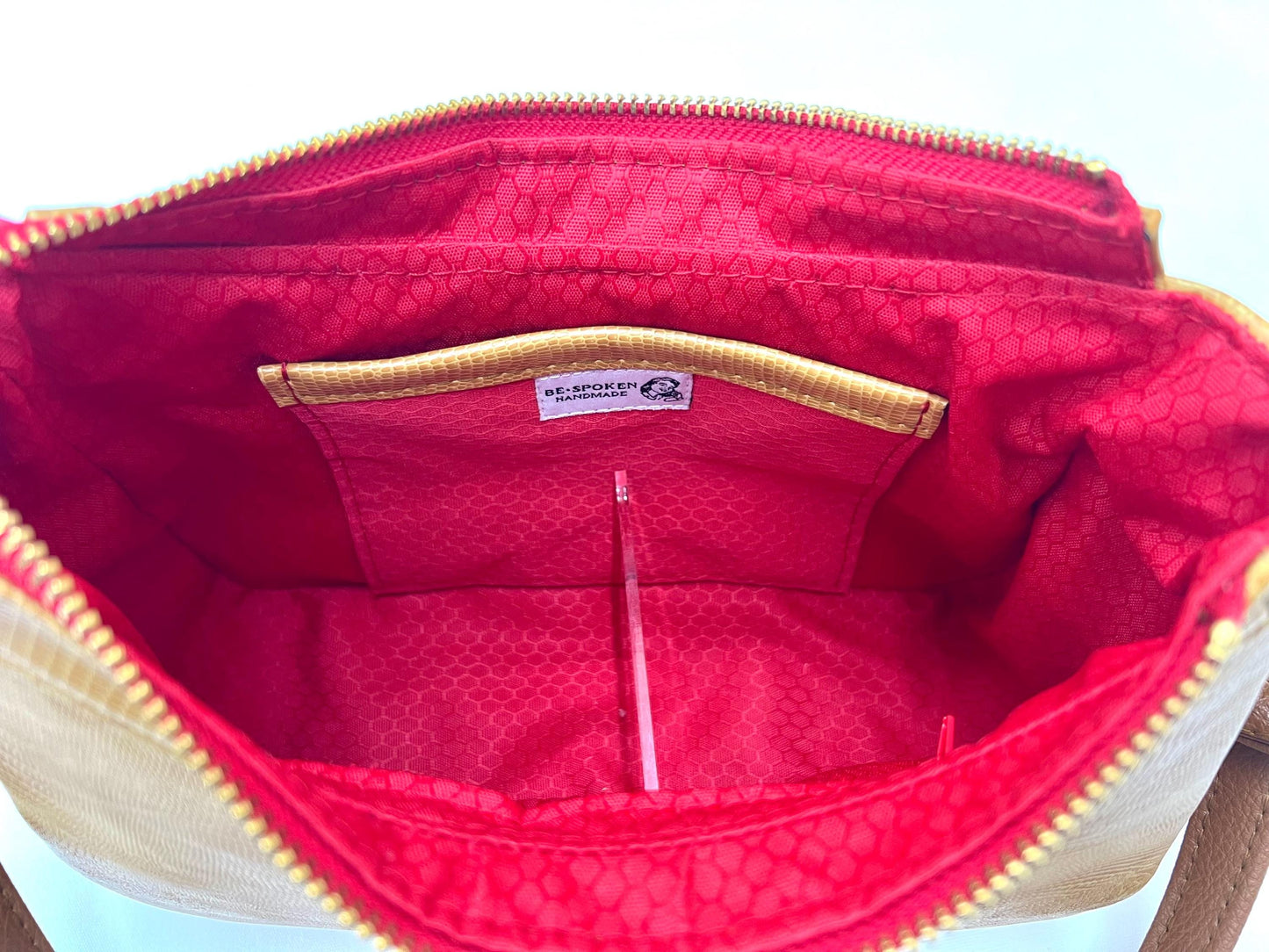 Small Modern Neutral Shoulder Bag, Camel Lizard Faux Leather Purse, Structured Sleek Minimalist Handbag, Quality Artisan Handmade Pocketbook