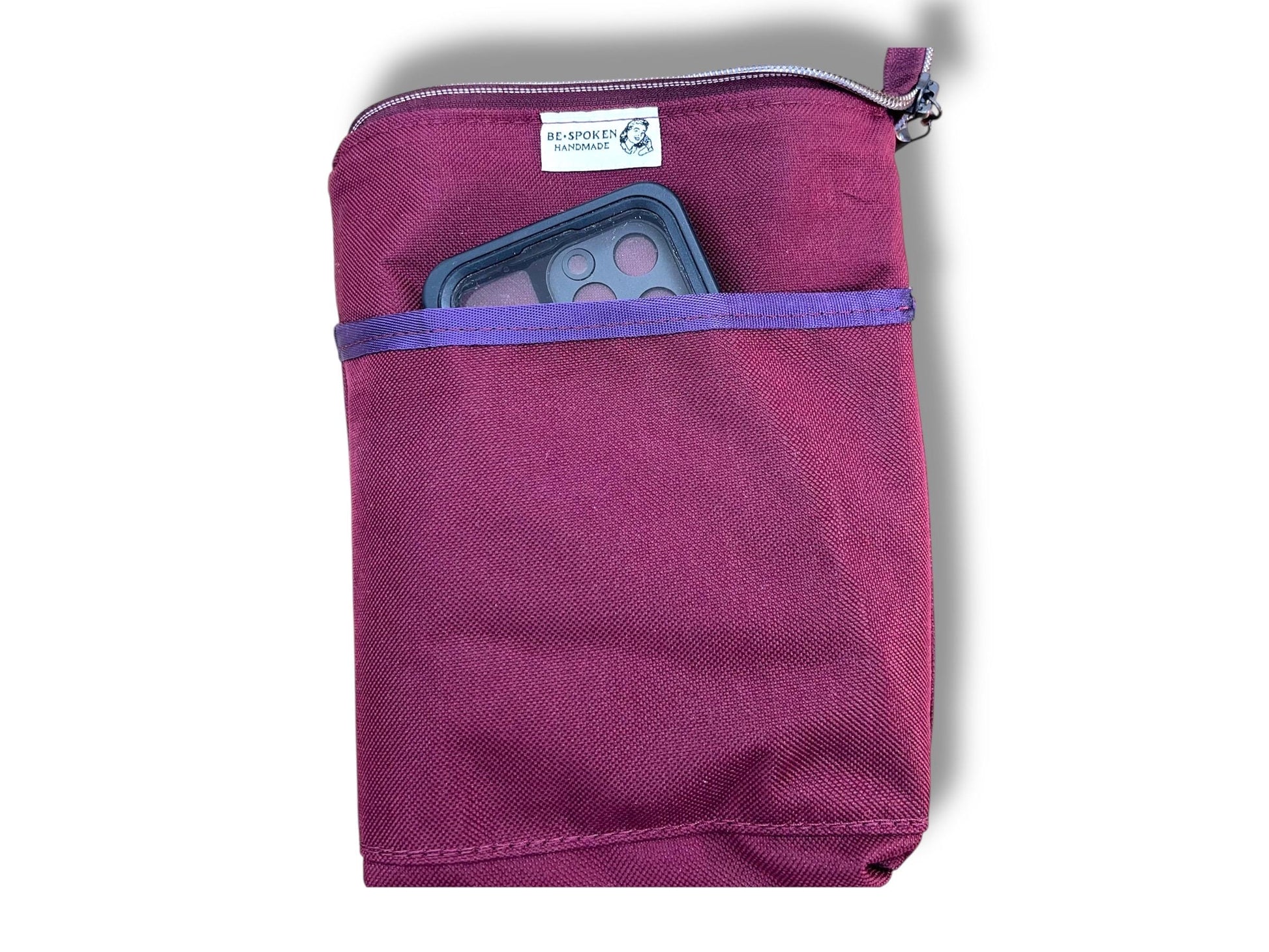 Harris Tweed Mini Isabella Crossbody Herringbone Purse Raspberry