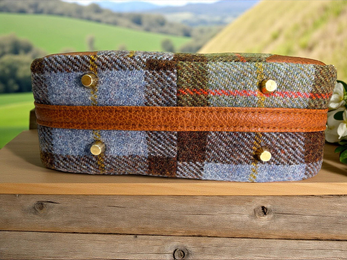 Harris Tweed Shoulder Bag with Detachable Strap Handbag Fall Fashion Gifts