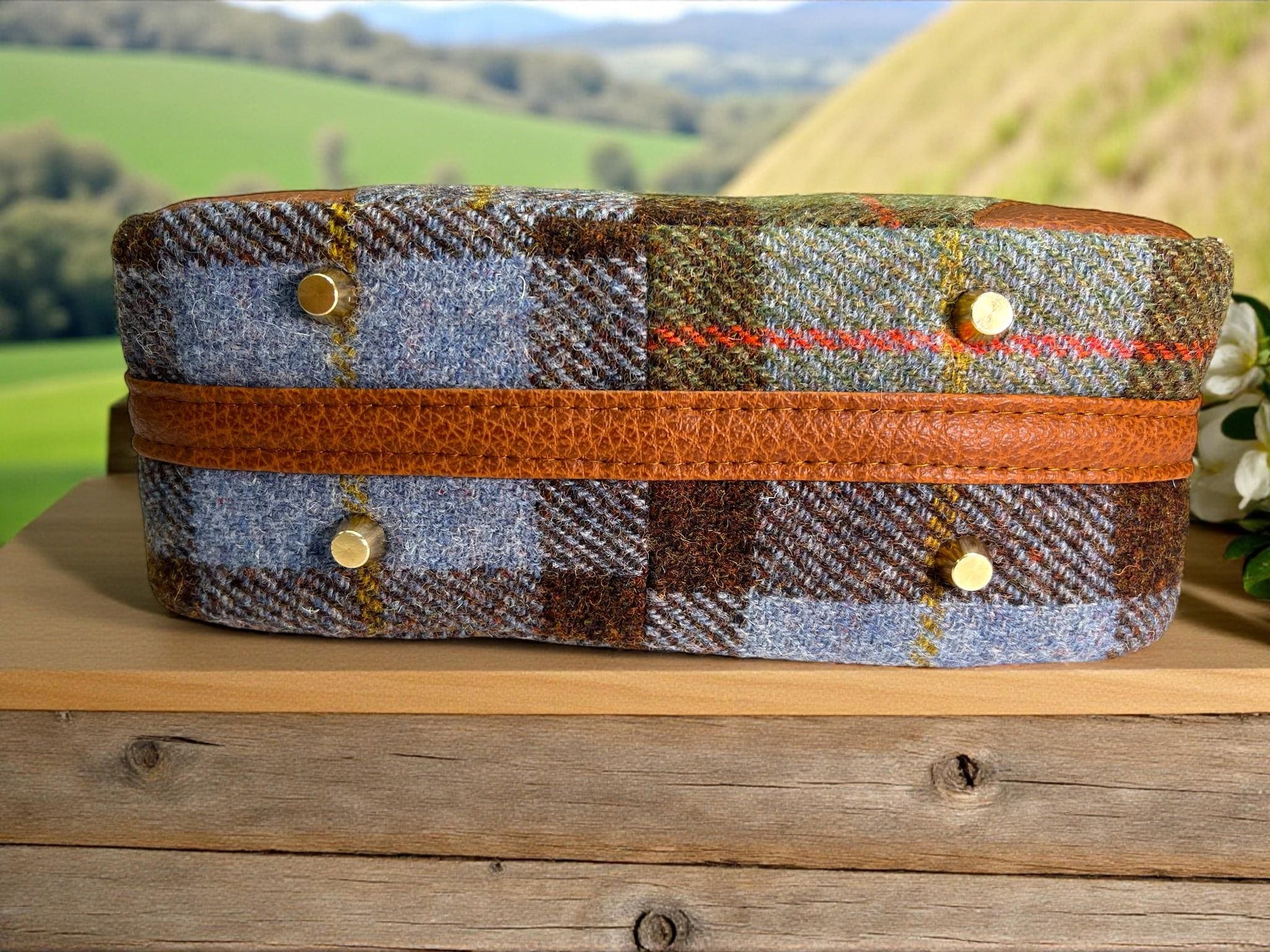 Harris Tweed Shoulder Bag with Detachable Strap Handbag Fall Fashion Gifts