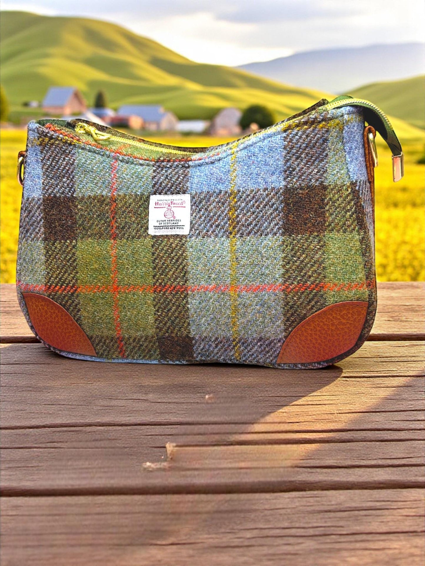 Harris Tweed Shoulder Bag with Detachable Strap Handbag Fall Fashion Gifts