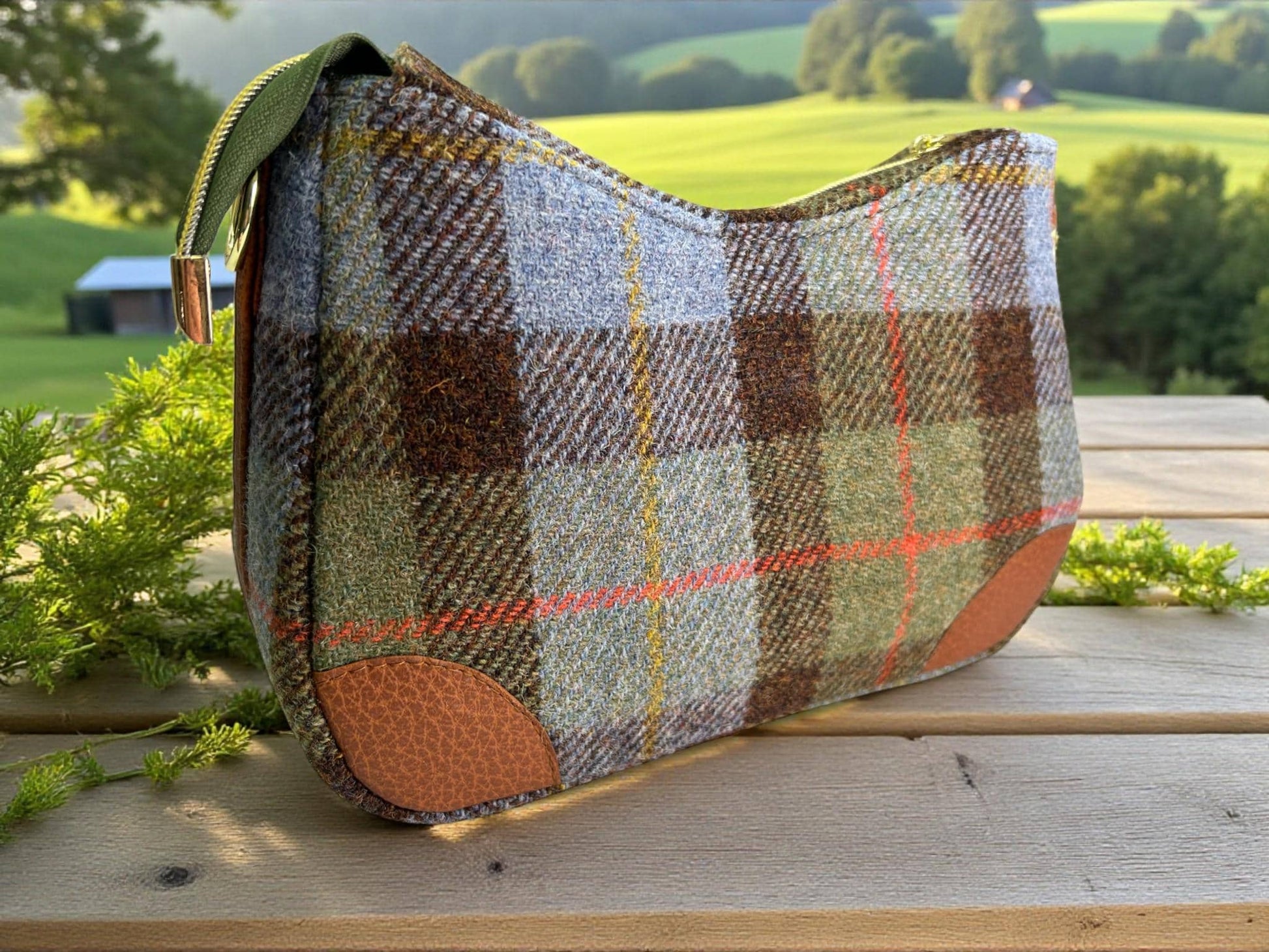 Harris Tweed Shoulder Bag with Detachable Strap Handbag Fall Fashion Gifts