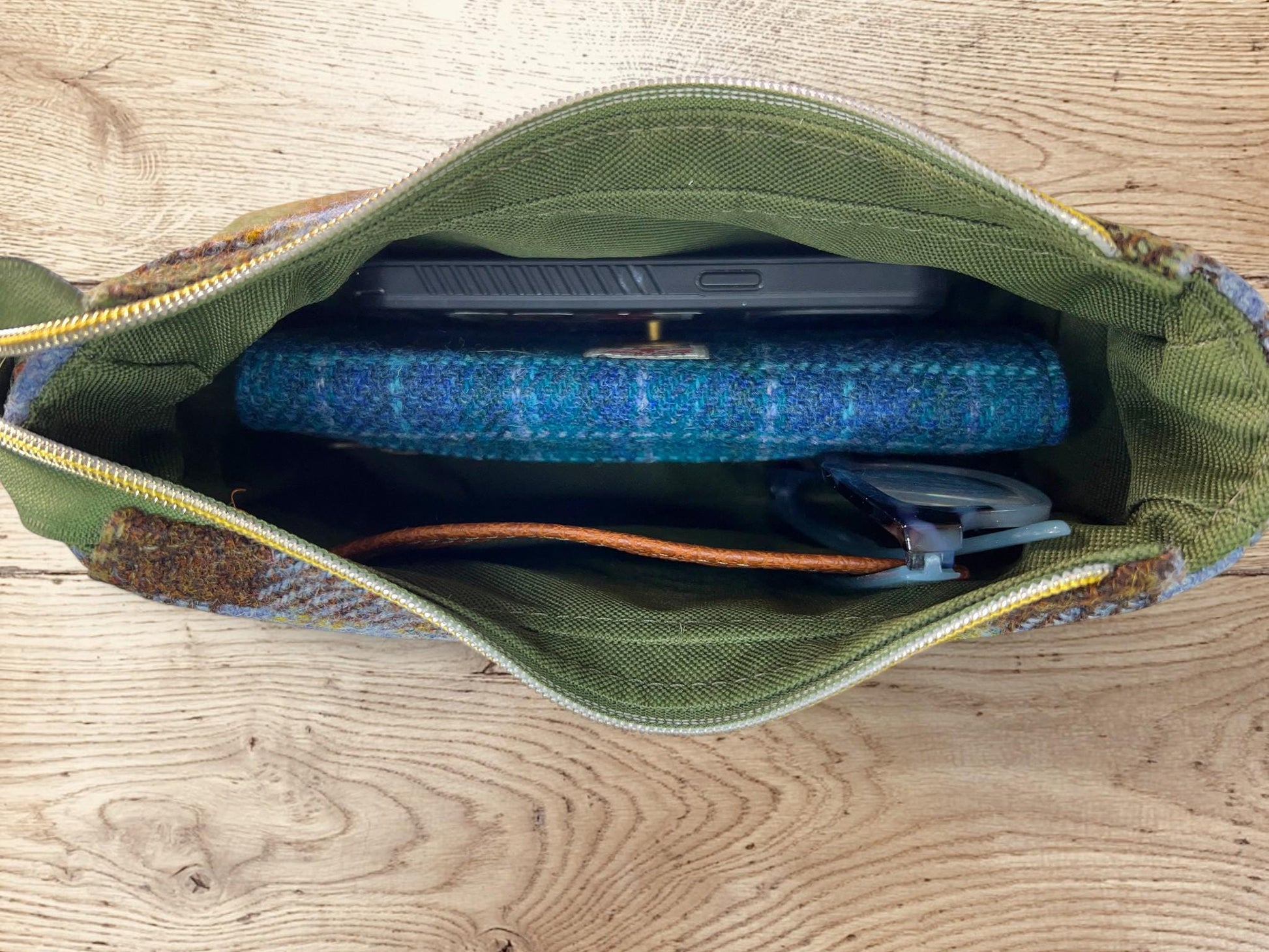 Harris Tweed Shoulder Bag with Detachable Strap Handbag Fall Fashion Gifts