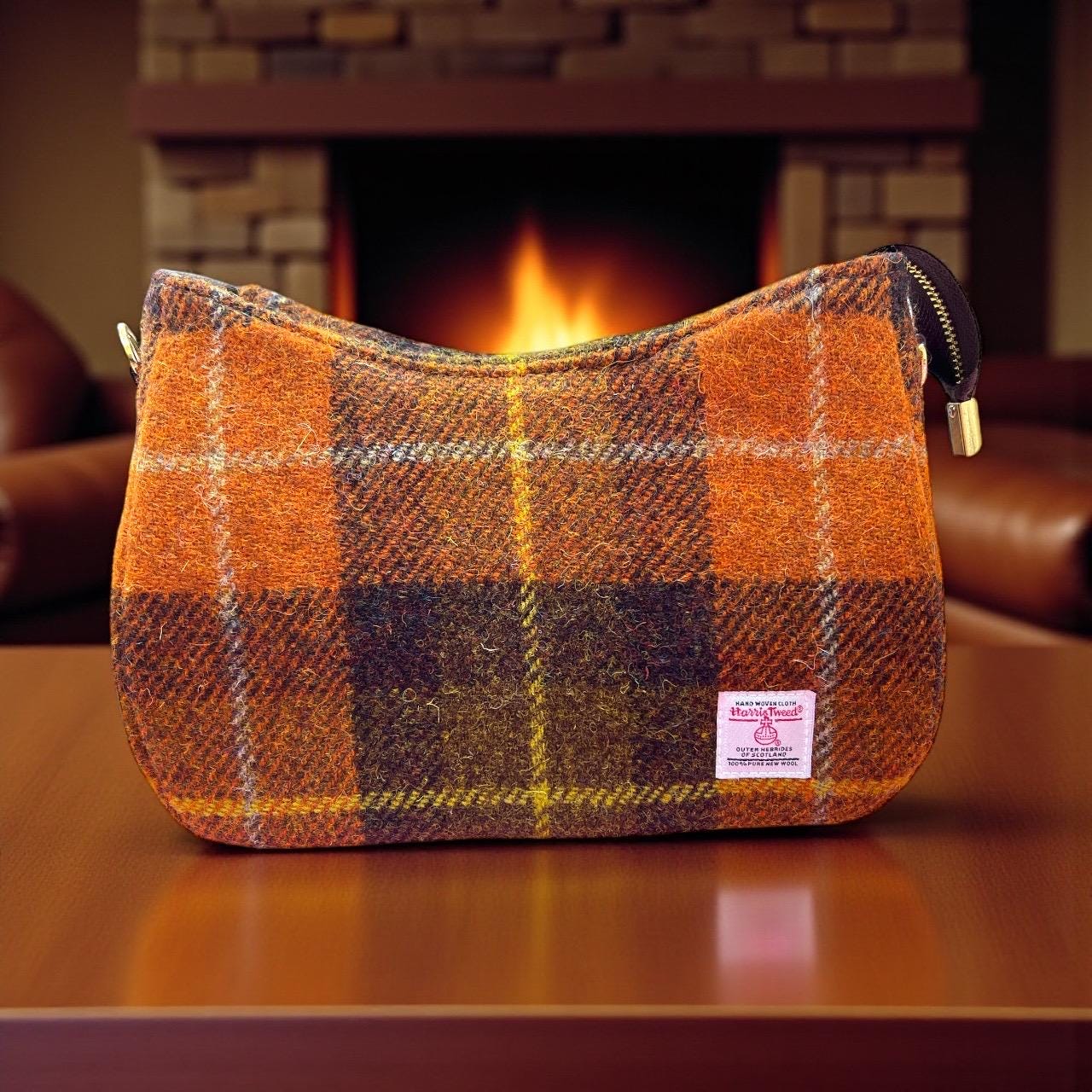 Harris Tweed Shoulder Bag with Detachable Strap Handbag Fall Fashion Gifts