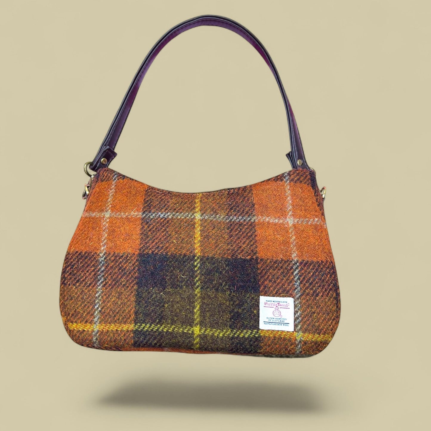 Harris Tweed Shoulder Bag with Detachable Strap Handbag Fall Fashion Gifts