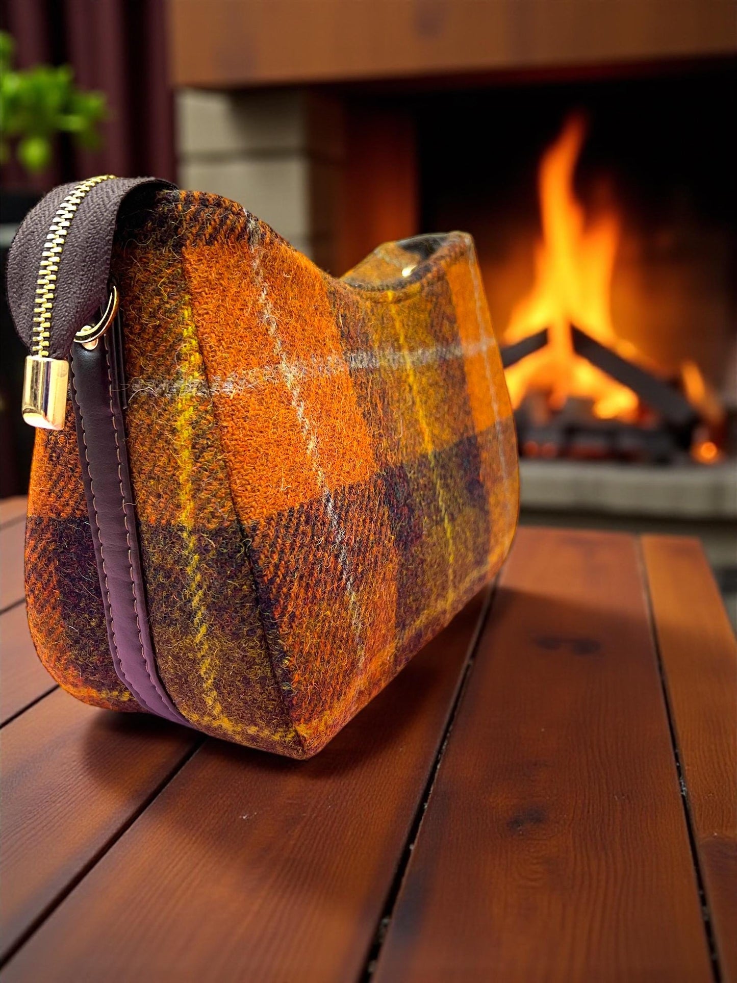 Harris Tweed Shoulder Bag with Detachable Strap Handbag Fall Fashion Gifts