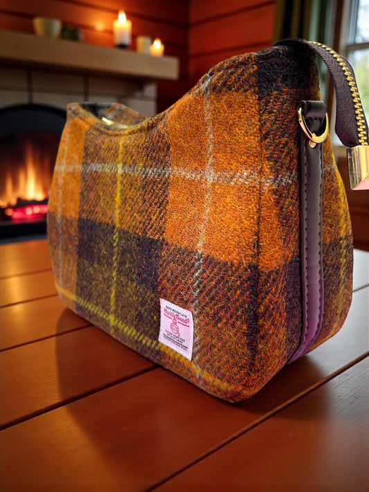 Harris Tweed Shoulder Bag with Detachable Strap Handbag Fall Fashion Gifts