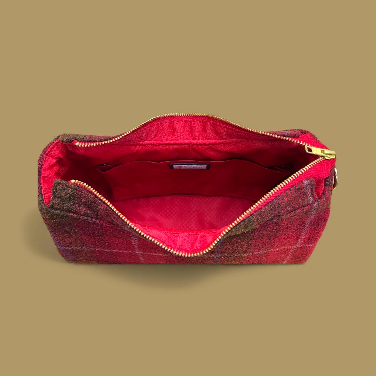 Harris Tweed Shoulder Bag with Leather Removable Strap Large Handbag Fall Fashion Gifts