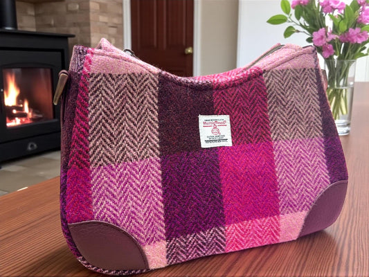 Harris Tweed Shoulder Bag: Faux Leather Strap Purse