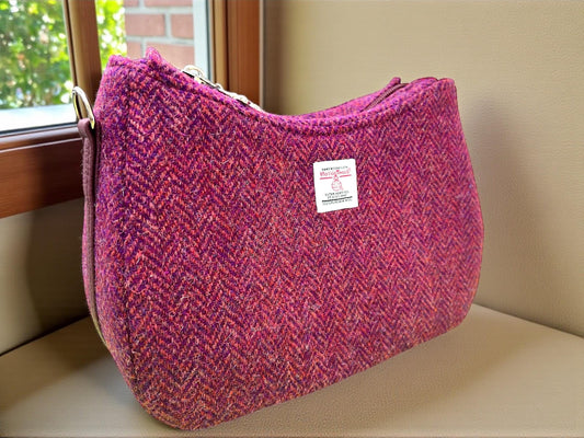 Harris Tweed Shoulder Bag: Faux Leather Strap Purse