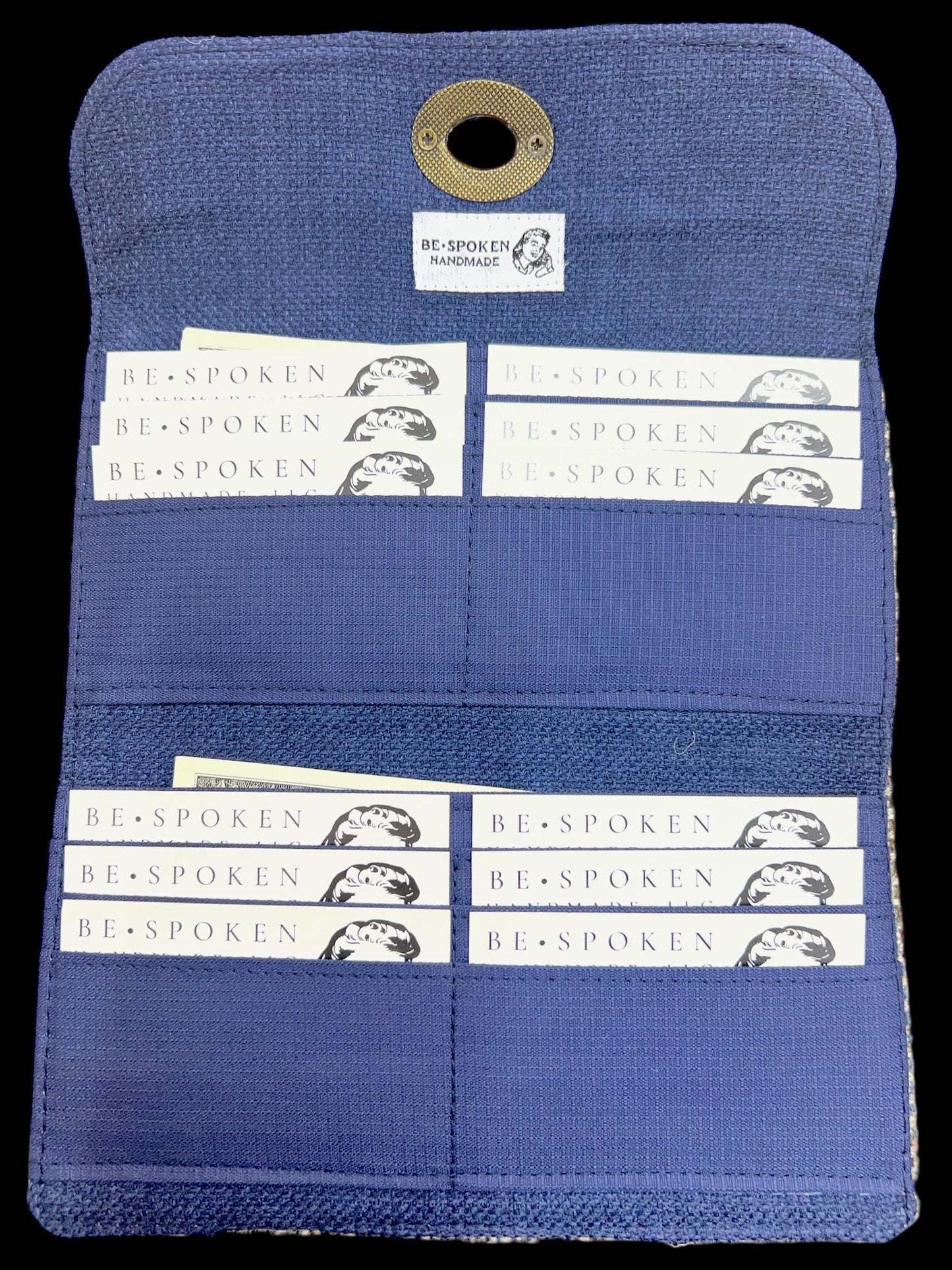 Trifold Harris Tweed Wallet with Cat Twist Lock Closure Purple