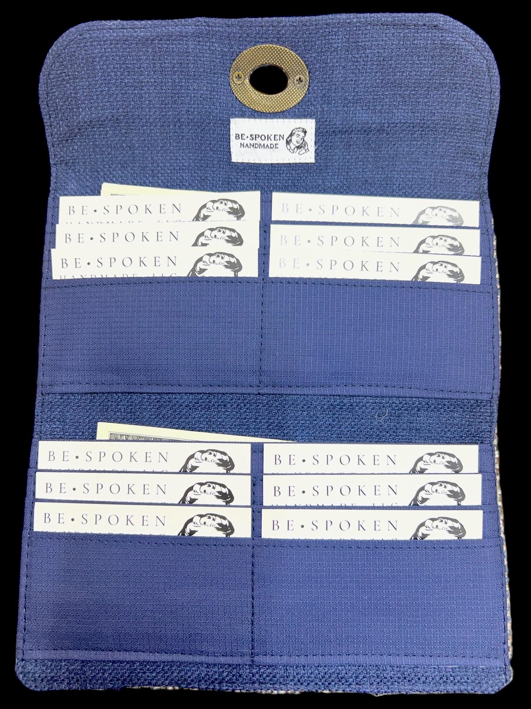 Trifold Harris Tweed Wallet with Cat Twist Lock Closure Purple