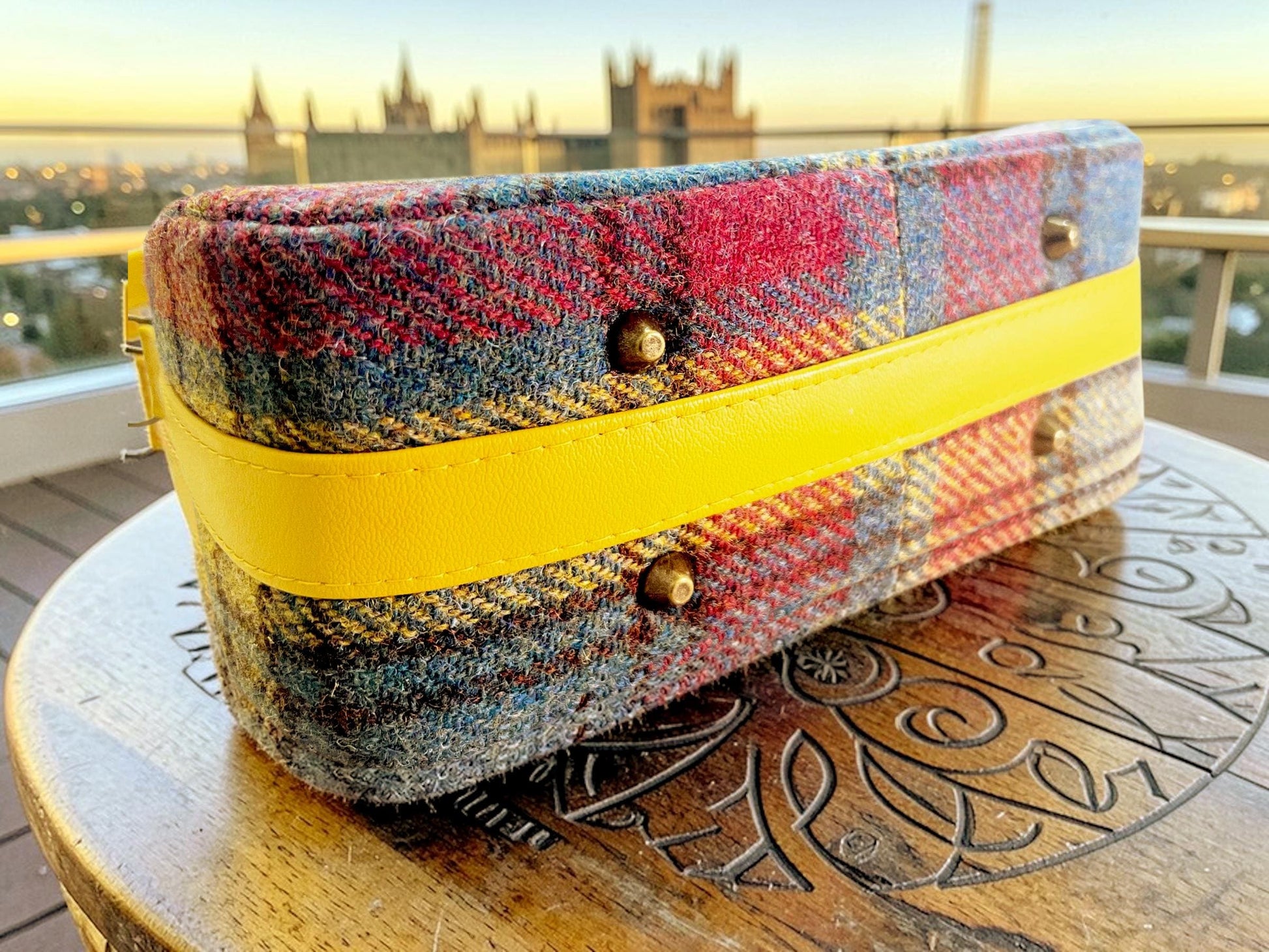 Harris Tweed Shoulder Bag: Faux Leather Strap Purse