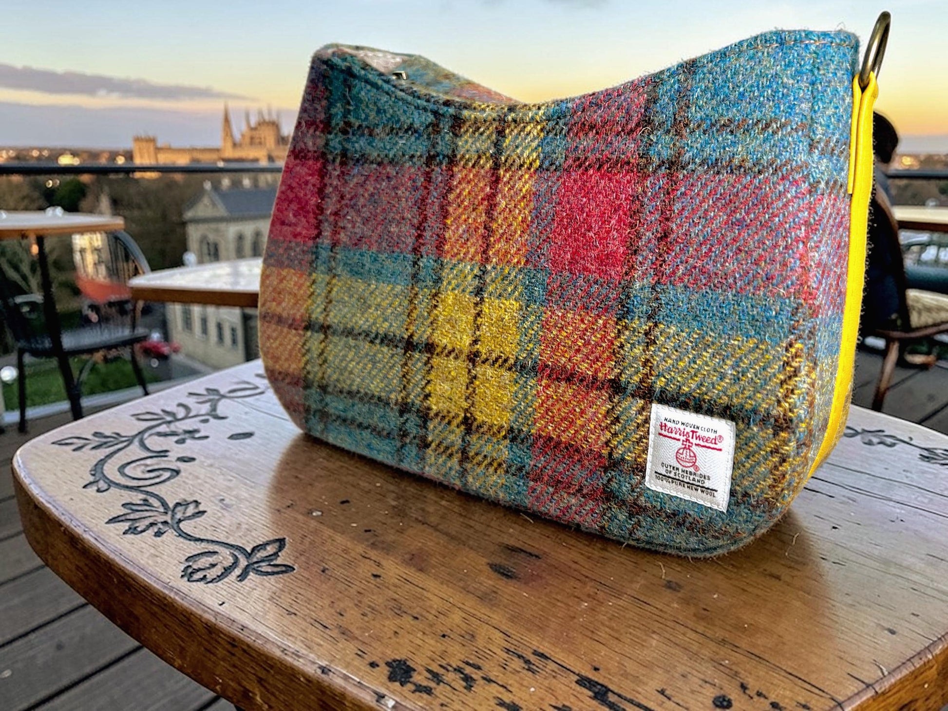 Harris Tweed Shoulder Bag: Faux Leather Strap Purse
