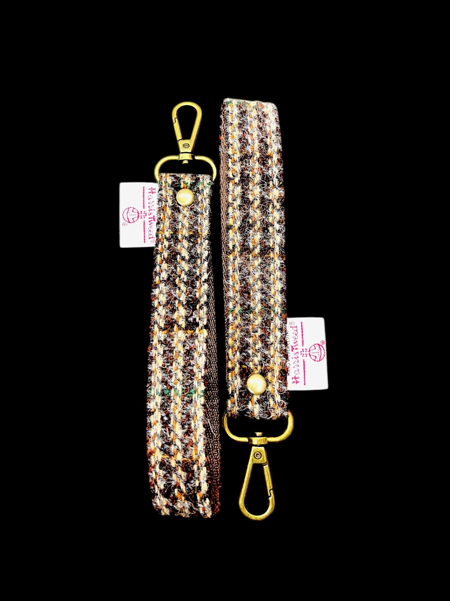Harris Tweed Key Fob, Brown Beige Stripe