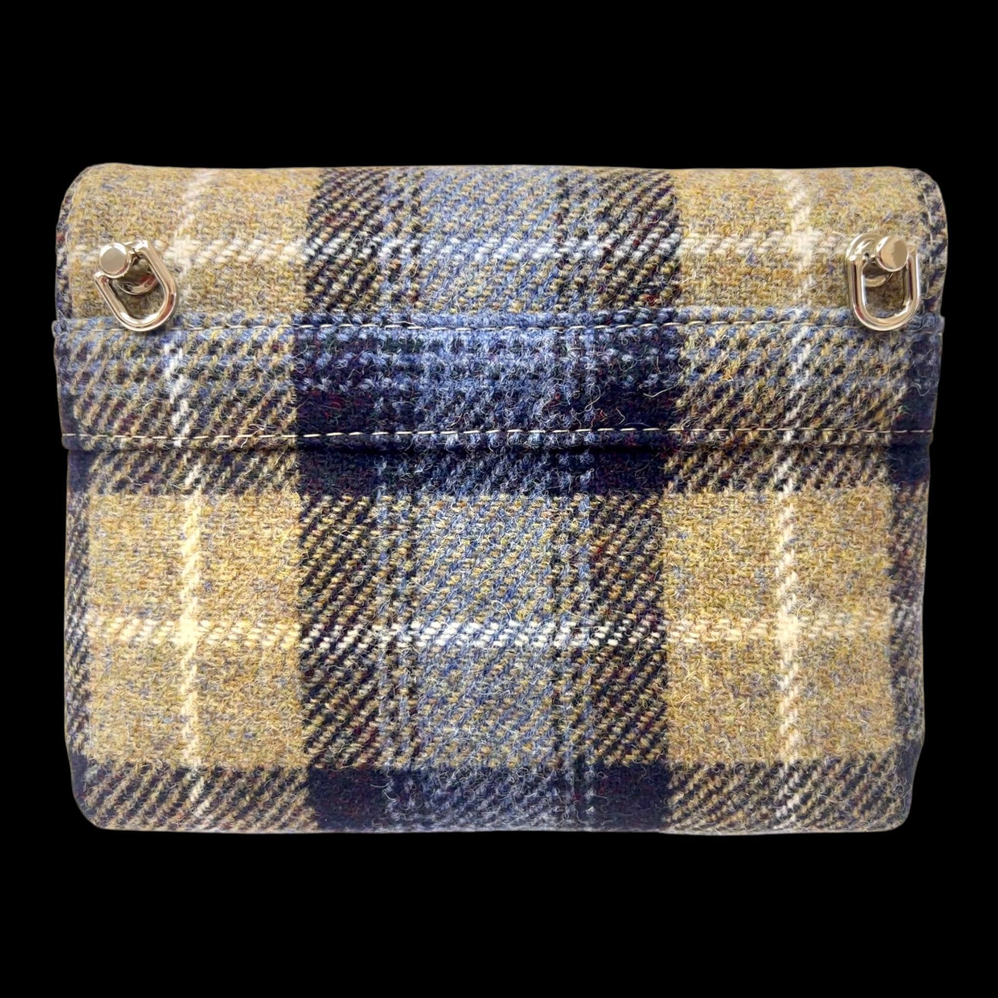 Harris Tweed Small Crossbody Wallet Purse Khaki, Navy Blue, White
