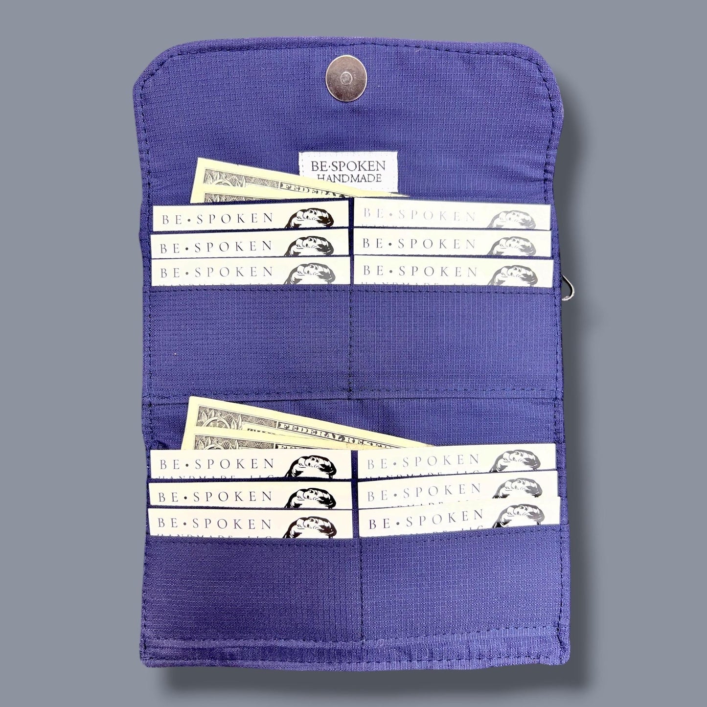 Trifold Harris Tweed Blackwatch Plaid Tartan Wallet with Zippered Pocket