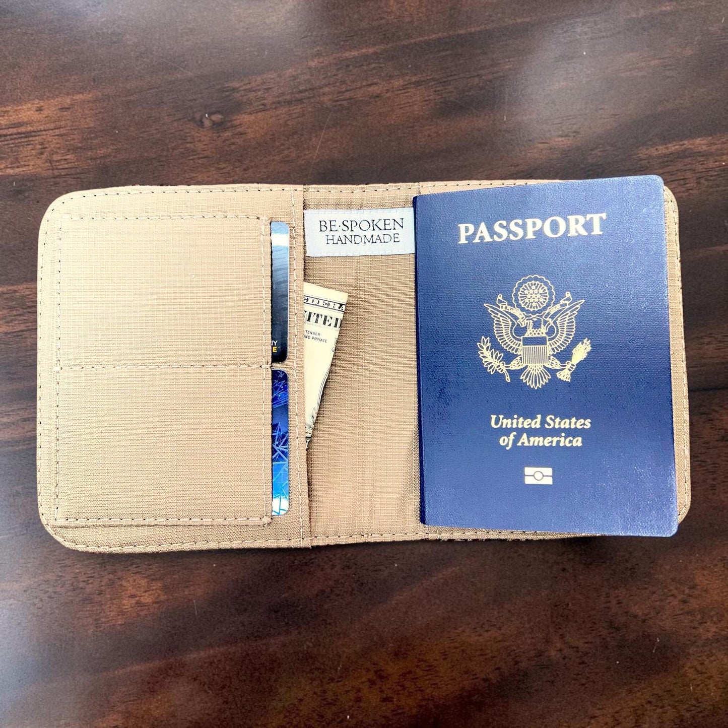 Harris Tweed Passport Cover with Credit Card Slots Brown Check
