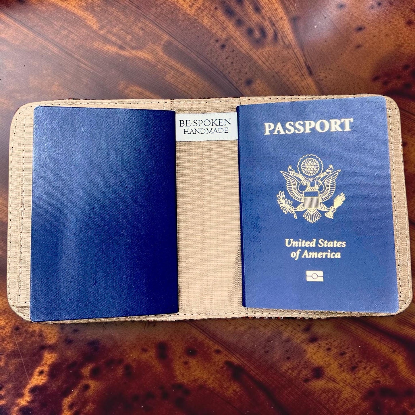 Harris Tweed Passport Cover with Credit Card Slots Brown Check