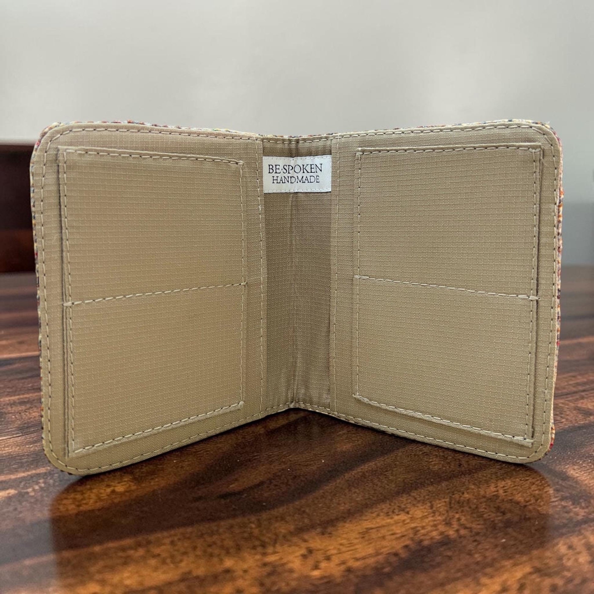 Harris Tweed Passport Cover with Credit Card Slots Brown Check