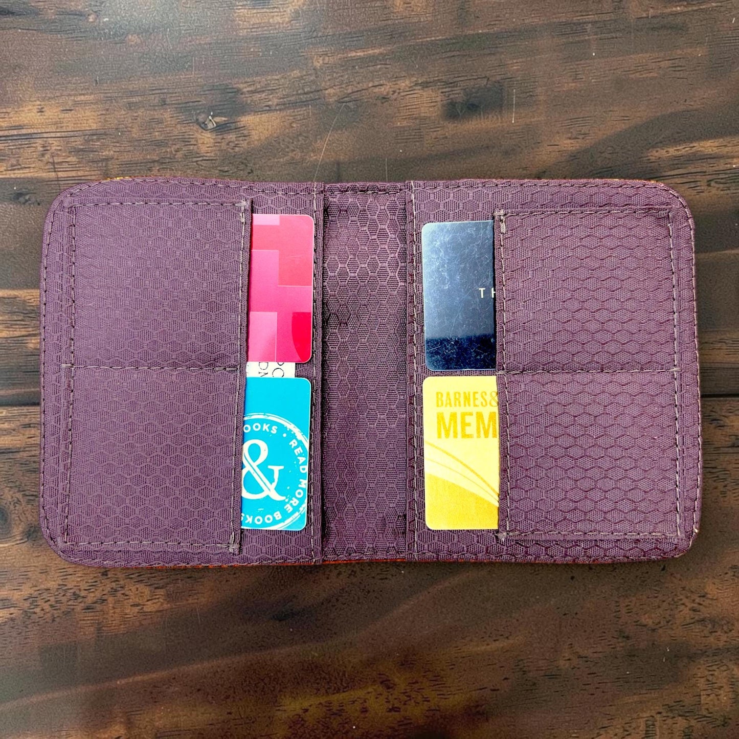 Harris Tweed Passport Cover with Credit Card Slots Rust Orange Brown