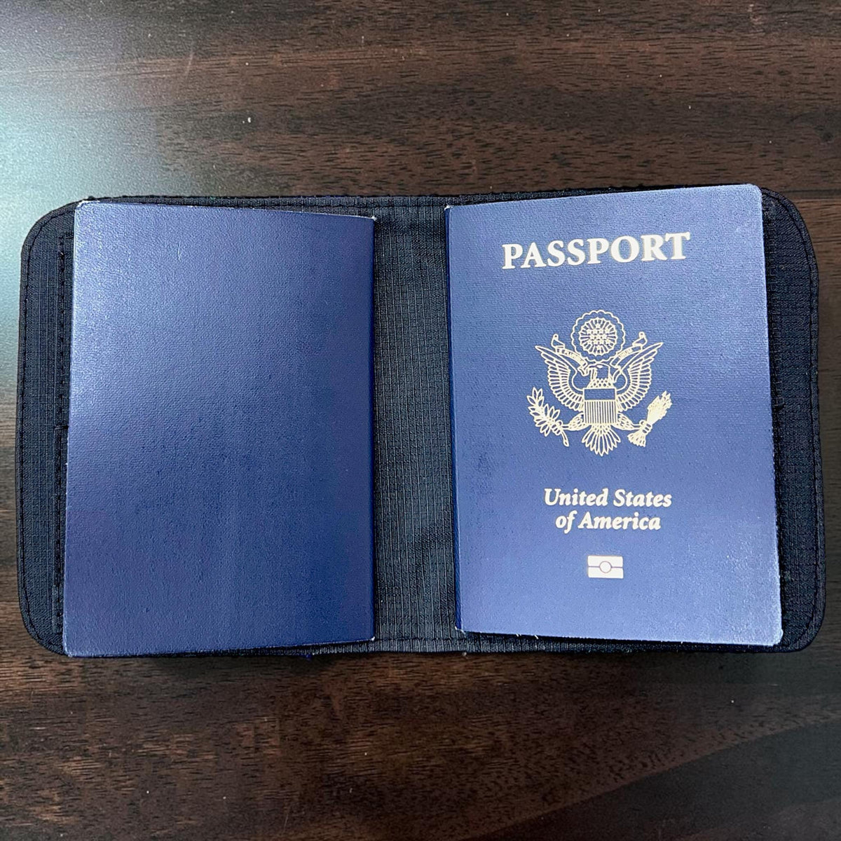 Harris Tweed Passport Cover with Credit Card Slots Blackwatch Tartan