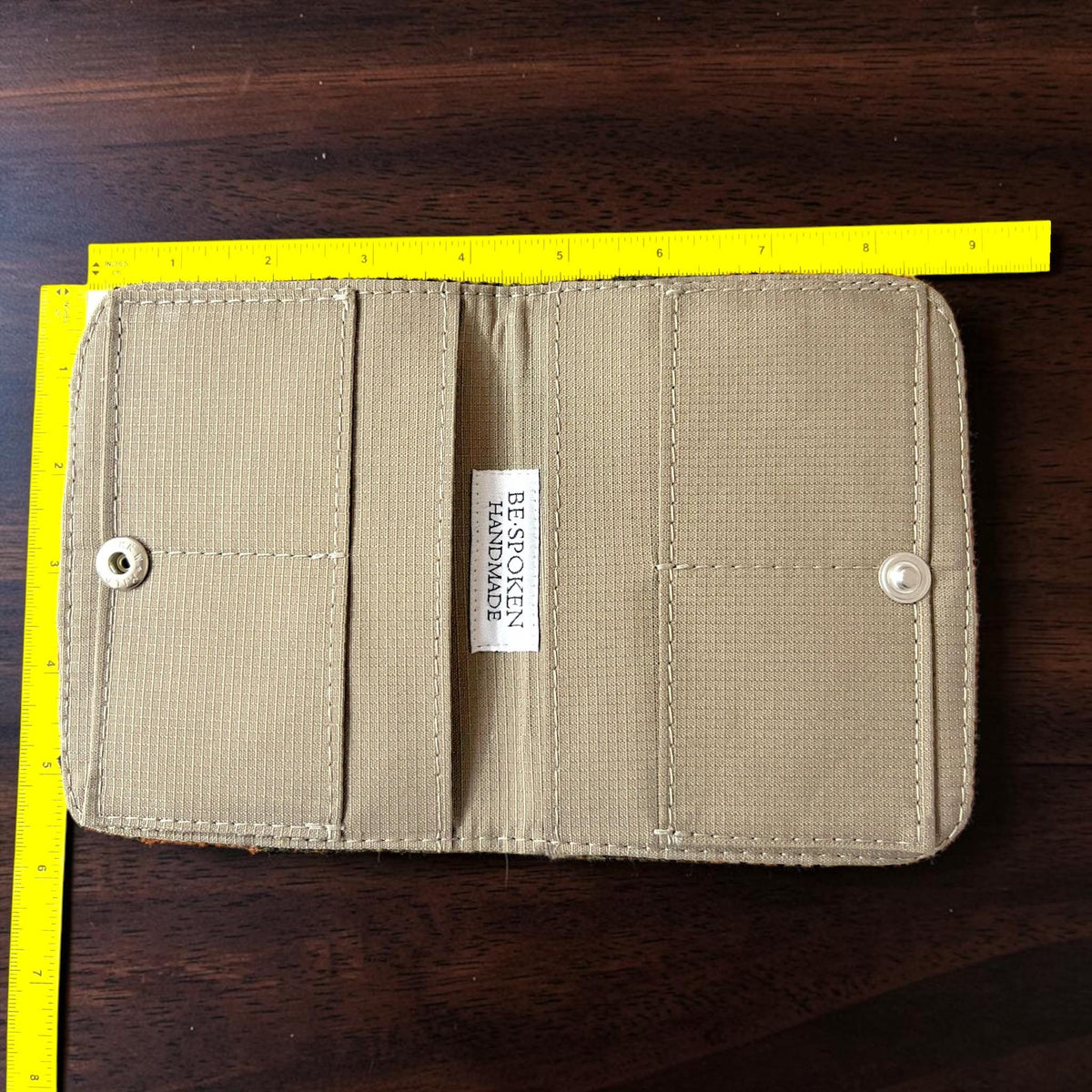 Harris Tweed Passport Cover with Credit Card Slots With Snap Closure Rust Orange Brown