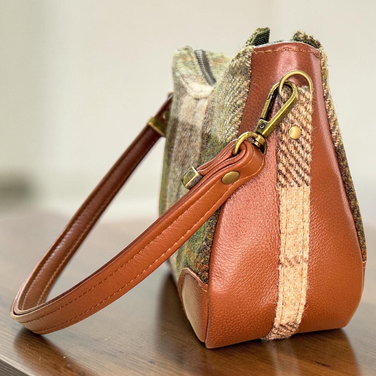Harris Tweed Shoulder Bag with Detachable Strap Handbag Fall Fashion Gifts