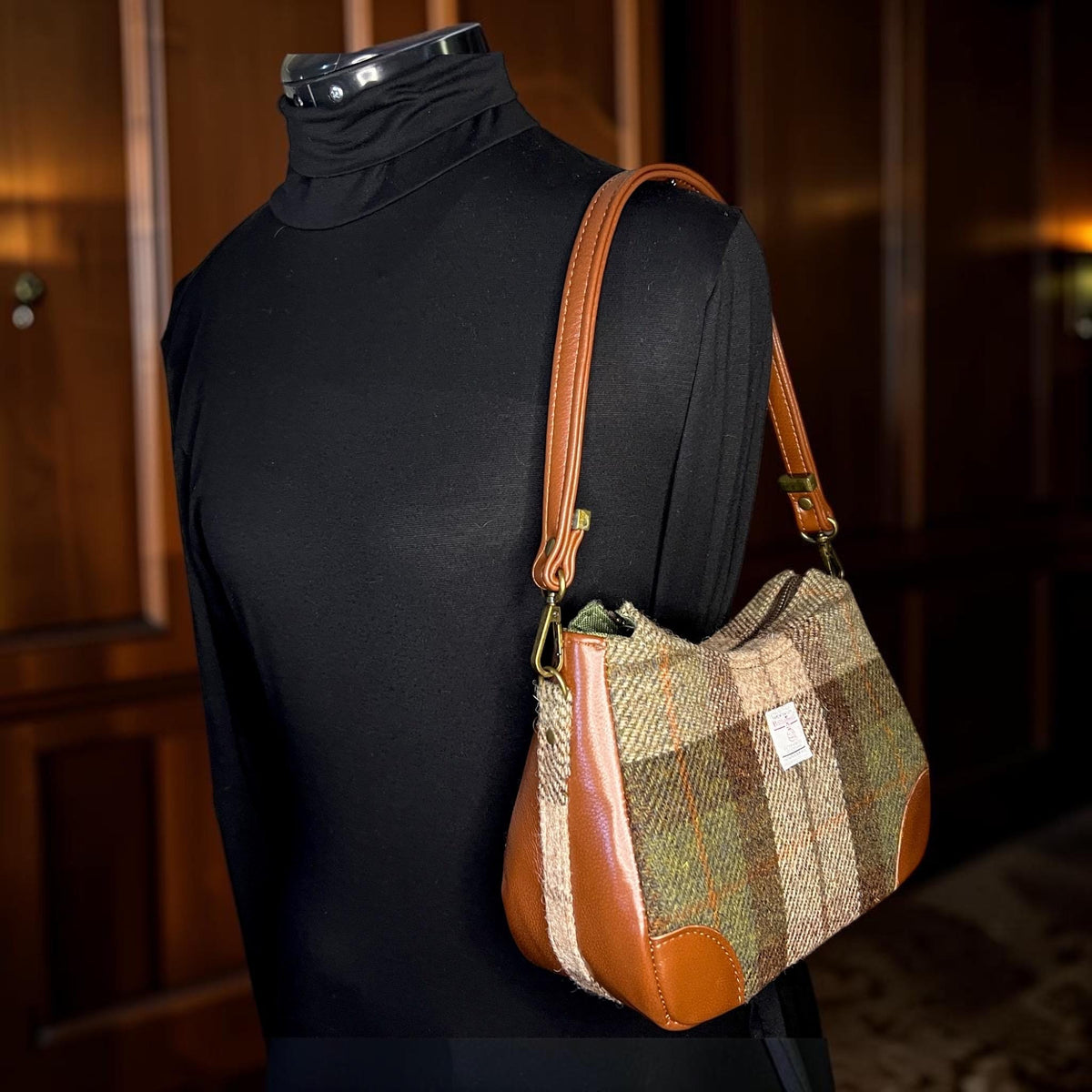 Harris Tweed Shoulder Bag with Detachable Strap Handbag Fall Fashion Gifts