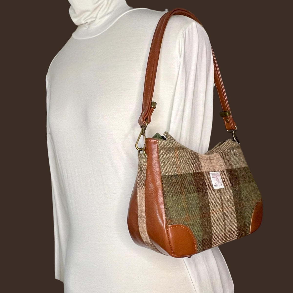 Harris Tweed Shoulder Bag with Detachable Strap Handbag Fall Fashion Gifts