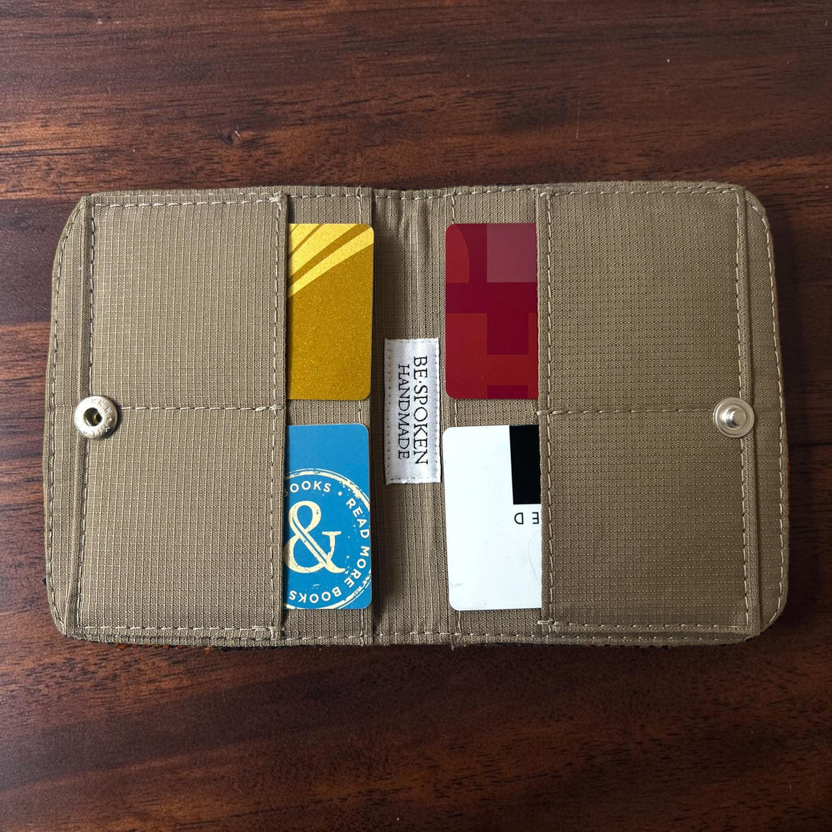 Harris Tweed Passport Cover with Credit Card Slots With Snap Closure Rust Orange Brown