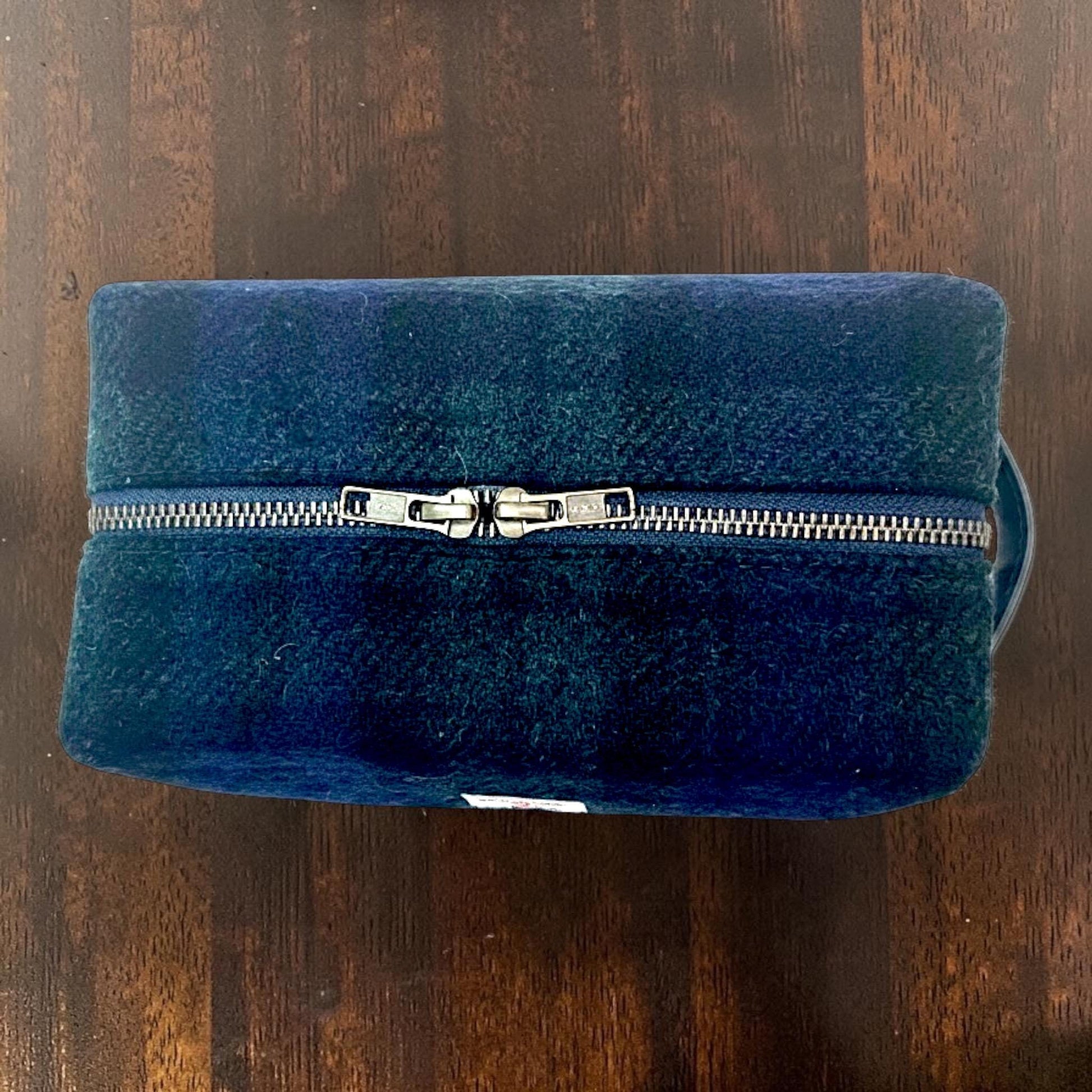 Men's Harris Tweed Dopp Kit, Minimalist Wool Travel Toiletry Bag, Blackwatch Tartan