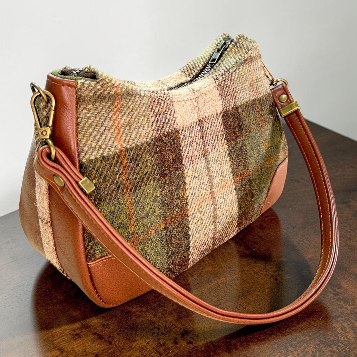 Harris Tweed Shoulder Bag with Detachable Strap Handbag Fall Fashion Gifts