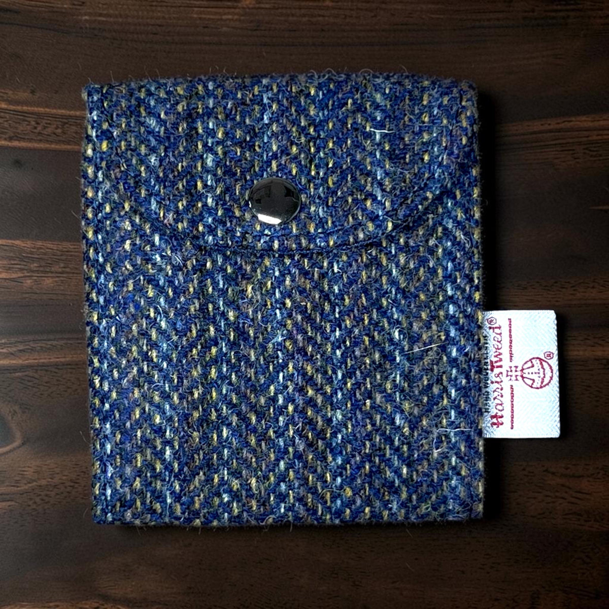 Trifold Harris Tweed Navy Indigo Stripe Credit Card Wallet