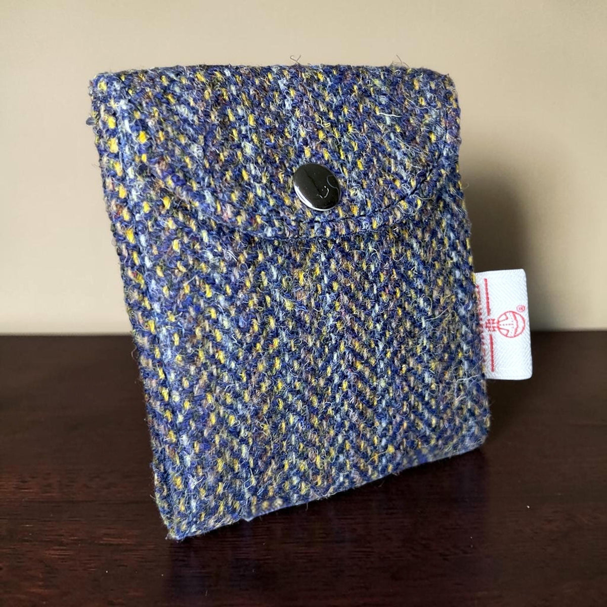 Trifold Harris Tweed Navy Indigo Stripe Credit Card Wallet