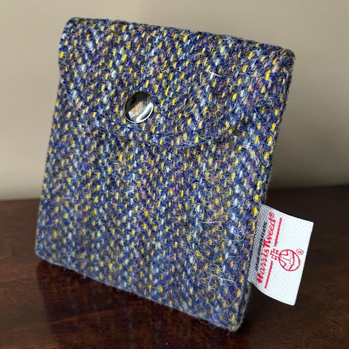 Trifold Harris Tweed Navy Indigo Stripe Credit Card Wallet