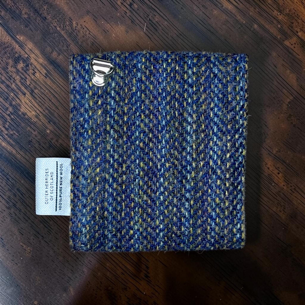 Trifold Harris Tweed Navy Indigo Stripe Credit Card Wallet