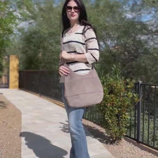 Crossbody Corduroy Hobo Bag