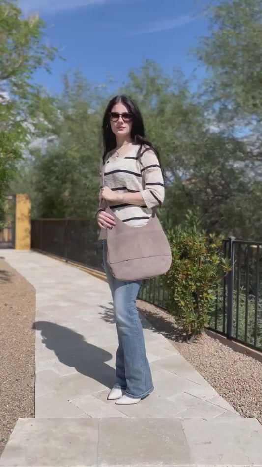 Crossbody Corduroy Hobo Bag